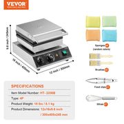 Commercial Waffle Maker, 4PCS Round Waffle Baker Machine,1750W Non-Stick Stainless Steel Belgian Waffle Iron V952-SYBLSHFBJDPF0EHRRV3