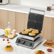 Commercial Waffle Maker, 4PCS Round Waffle Baker Machine,1750W Non-Stick Stainless Steel Belgian Waffle Iron V952-SYBLSHFBJDPF0EHRRV3