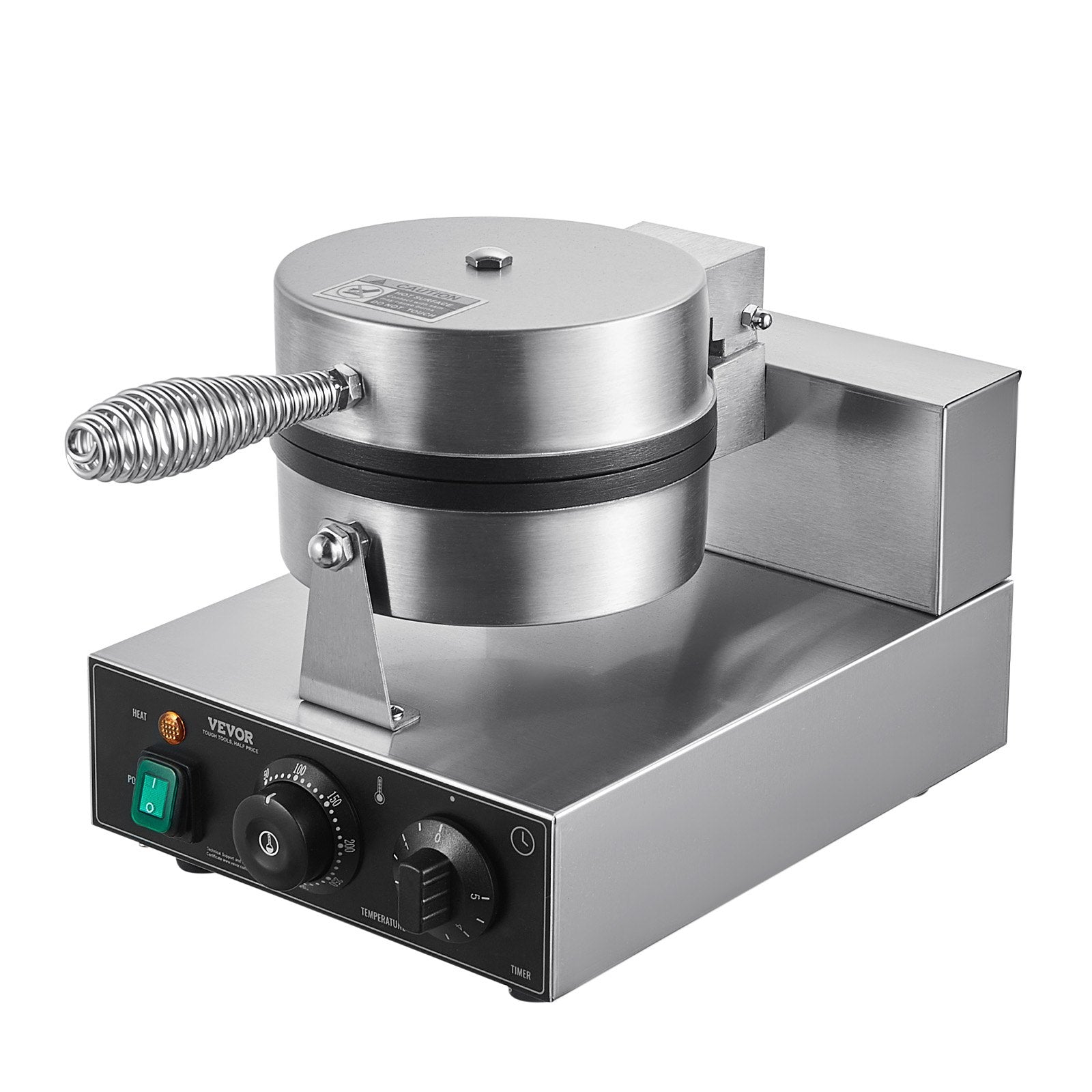 Commercial Waffle Maker, 1230W Round Waffle Baker Machine, Non-Stick Stainless Steel Belgian Waffle Iron with V952-SYBLSHFBJDPFYJ29AV3