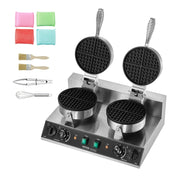 Commercial Waffle Maker, Dual-Head Round Waffle Baker Machine, 2460W Non-Stick Stainless Steel Belgian Waffle V952-SYBLSHFBJZYBC5B6EV3