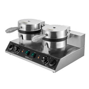 Commercial Waffle Maker, Dual-Head Round Waffle Baker Machine, 2460W Non-Stick Stainless Steel Belgian Waffle V952-SYBLSHFBJZYBC5B6EV3