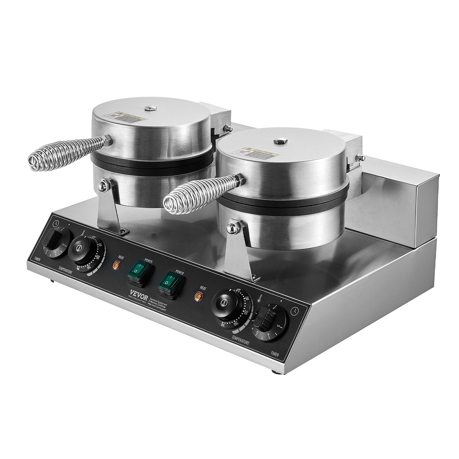 Commercial Waffle Maker, Dual-Head Round Waffle Baker Machine, 2460W Non-Stick Stainless Steel Belgian Waffle V952-SYBLSHFBJZYBC5B6EV3