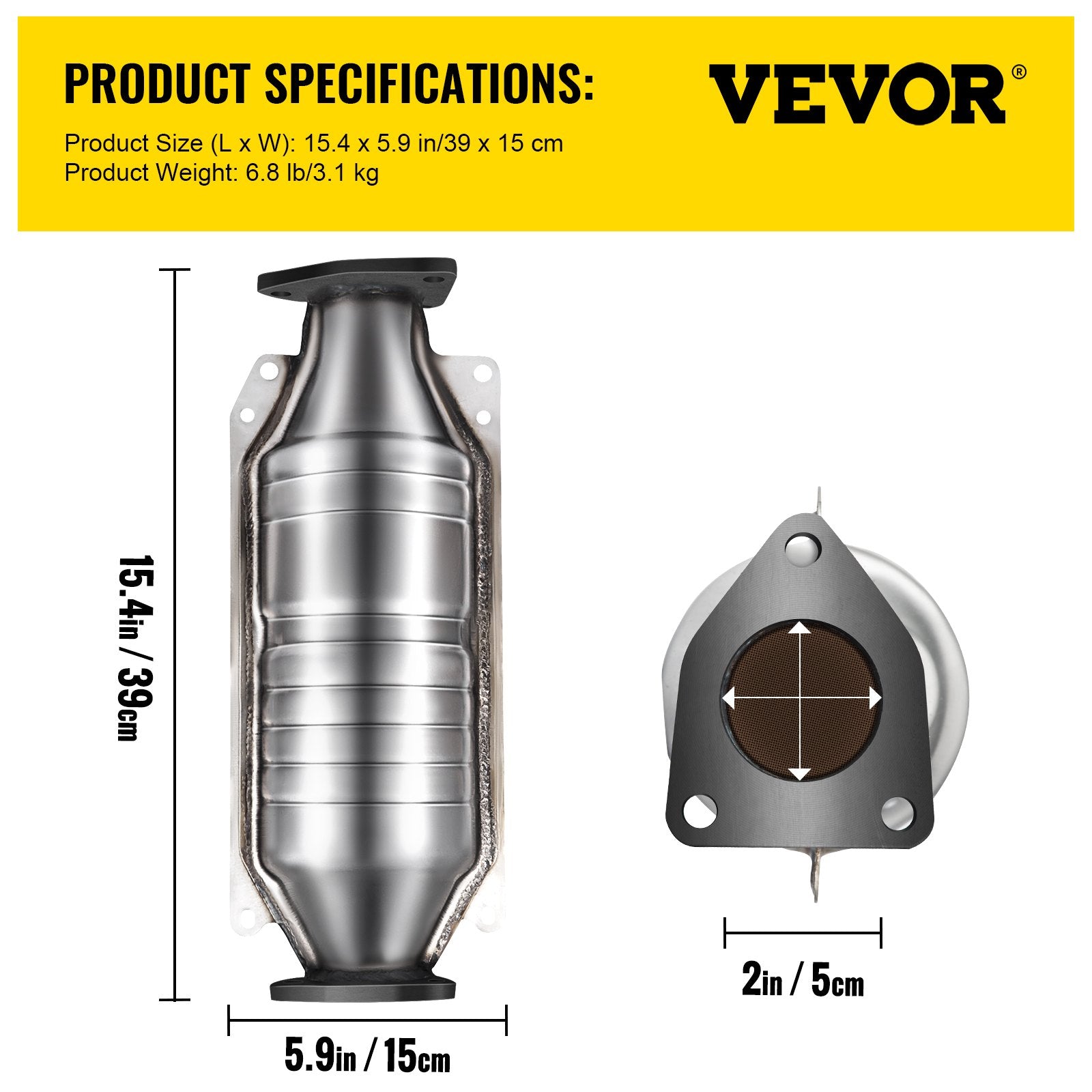 Catalytic Converter Compatible with 1998-2002 Honda Accord 2.3L, Direct-Fit High Flow Series Cat Converter, V952-SYCHQ98-02BTYG001V0