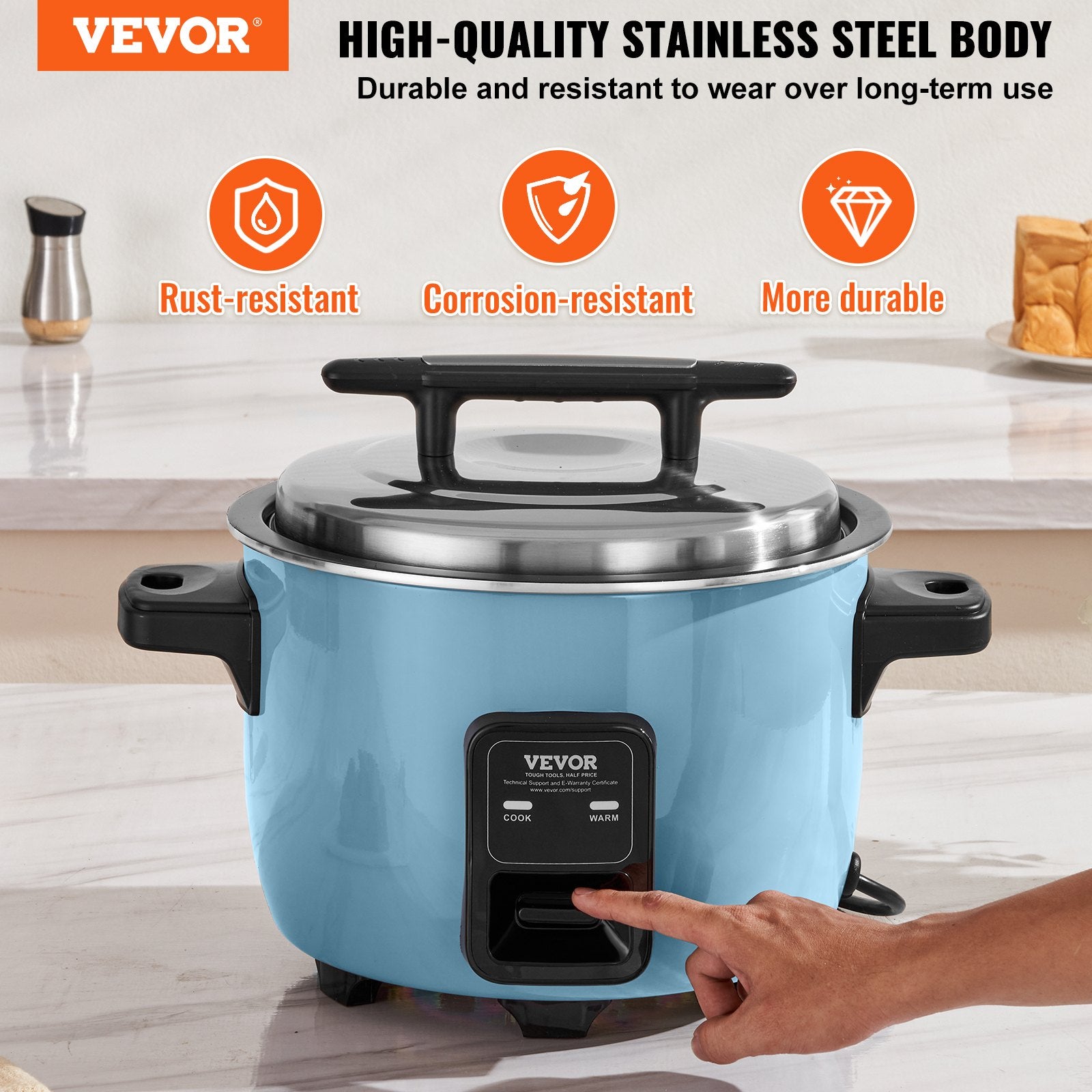 Commercial Rice Cooker, 40-Cup Rice Cooker, 8 Liter Large Rice Cooker and Warmer with Nonstick Inner Pot, V952-SYDFBFGS8LFGQJXTIV3