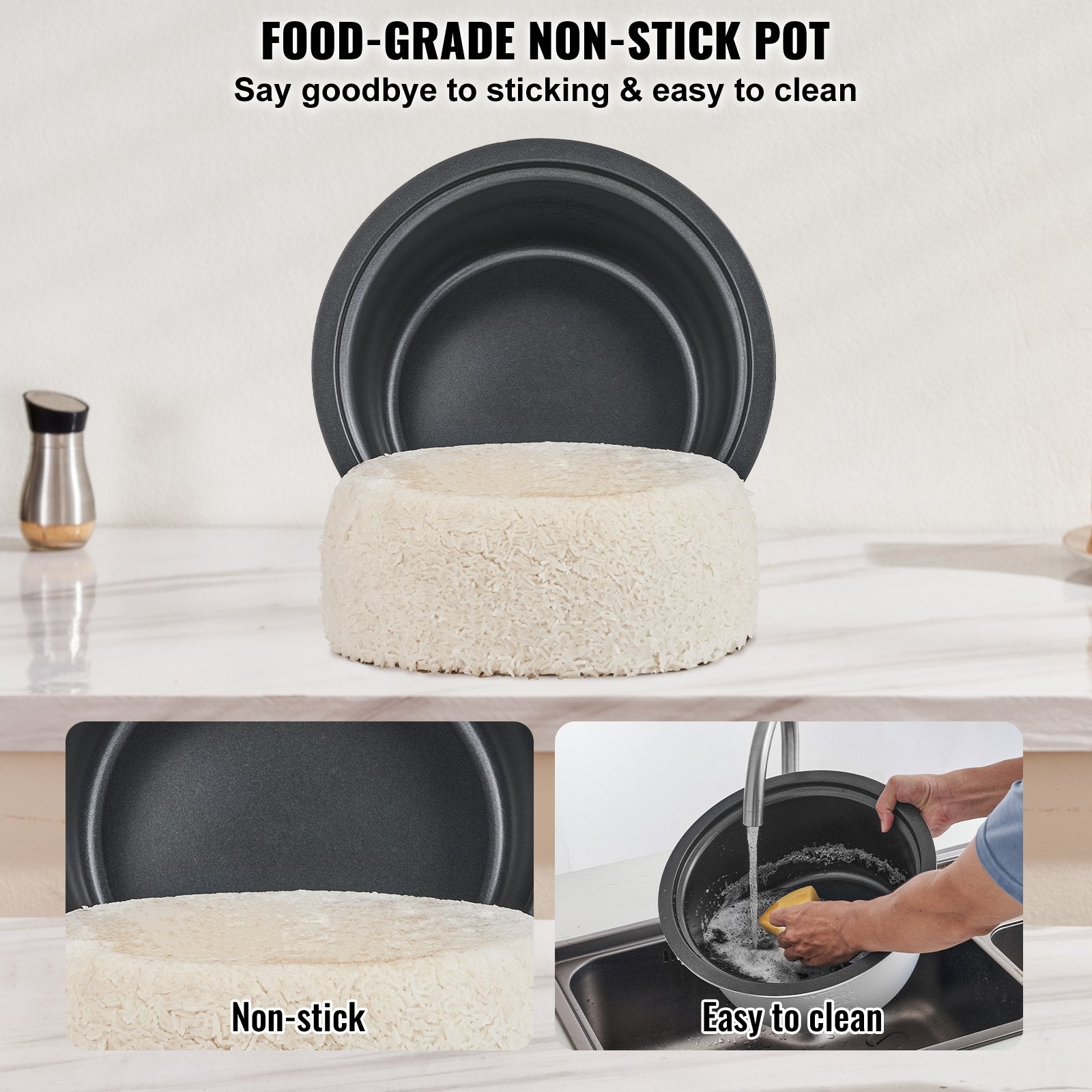 Commercial Rice Cooker, 40-Cup Rice Cooker, 8 Liter Large Rice Cooker and Warmer with Nonstick Inner Pot, V952-SYDFBFGS8LFGQJXTIV3