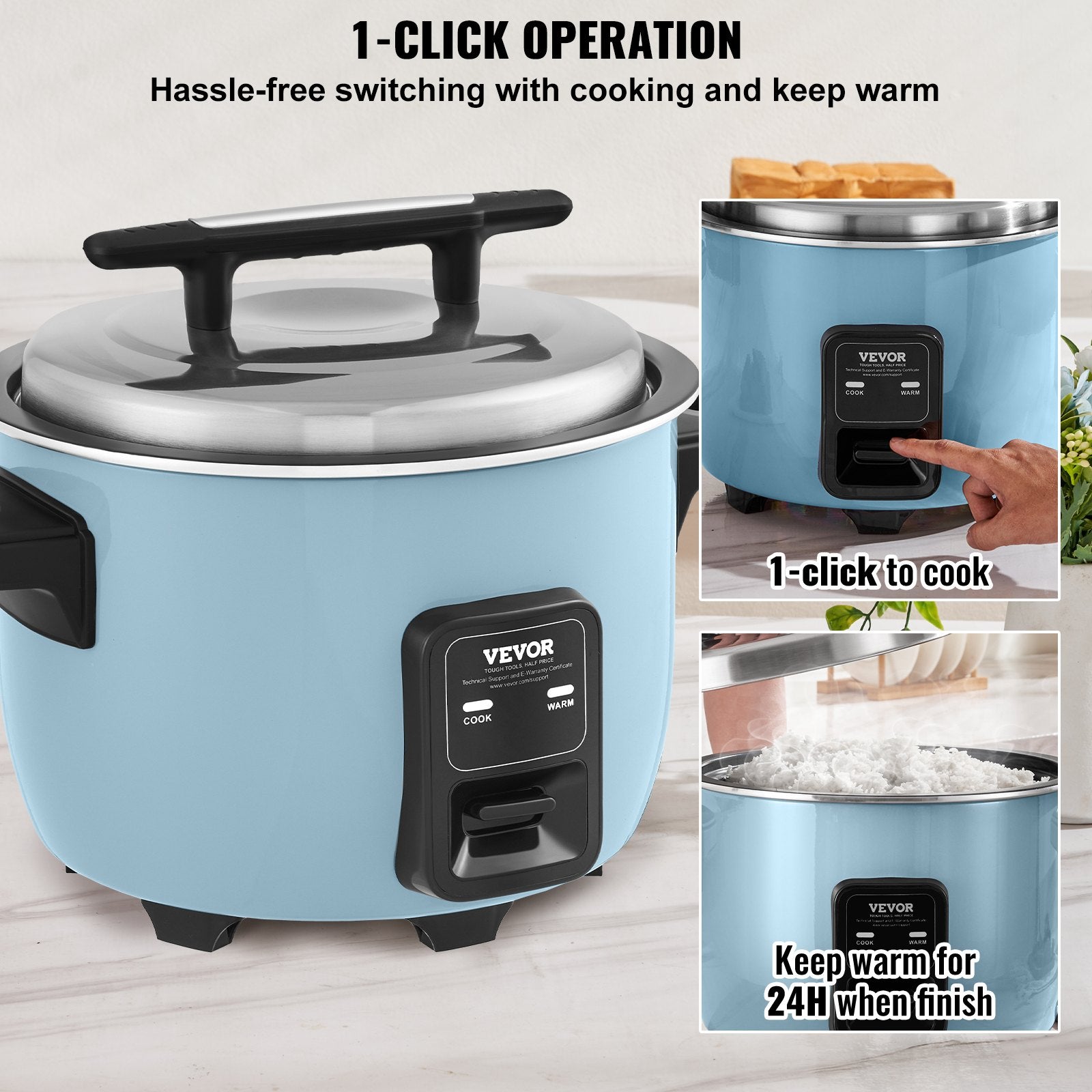 Commercial Rice Cooker, 40-Cup Rice Cooker, 8 Liter Large Rice Cooker and Warmer with Nonstick Inner Pot, V952-SYDFBFGS8LFGQJXTIV3
