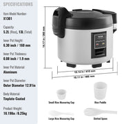Commercial Rice Cooker 60-Cup Non-Stick Pot 13L 12H Keep Warm Restaurant V952-SYDFBLGS13LLIE3JYV3