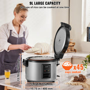 Commercial Rice Cooker, 45-Cup Rice Cooker, 9 Liter Large Rice Cooker and Warmer with Nonstick Inner Pot, V952-SYDFBLGS9LLGGK82YV3