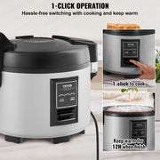 Commercial Rice Cooker, 45-Cup Rice Cooker, 9 Liter Large Rice Cooker and Warmer with Nonstick Inner Pot, V952-SYDFBLGS9LLGGK82YV3