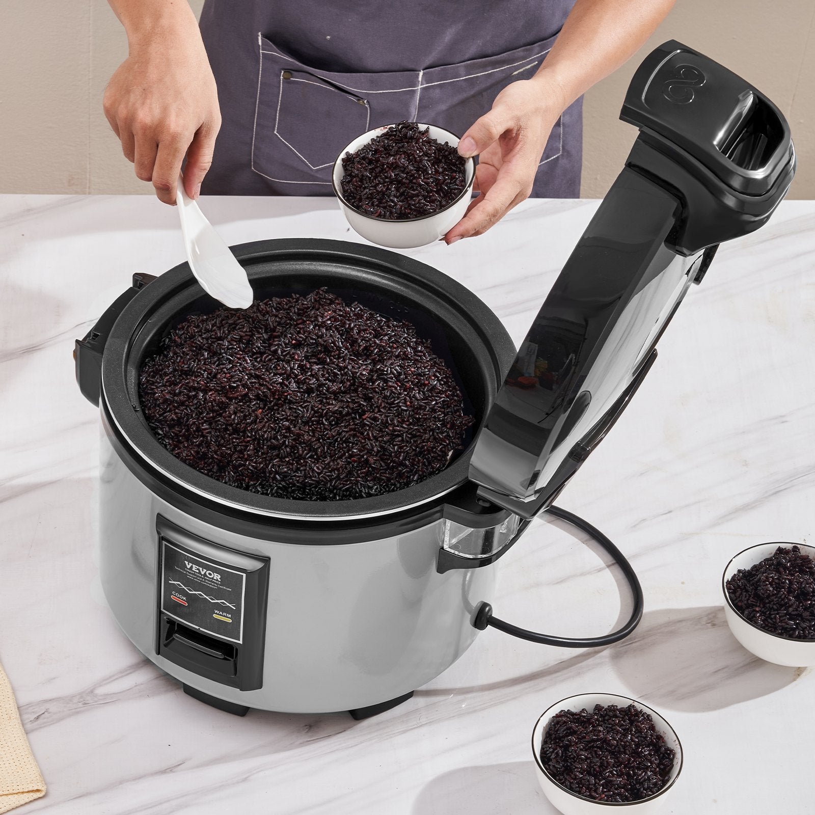 Commercial Rice Cooker, 45-Cup Rice Cooker, 9 Liter Large Rice Cooker and Warmer with Nonstick Inner Pot, V952-SYDFBLGS9LLGGK82YV3