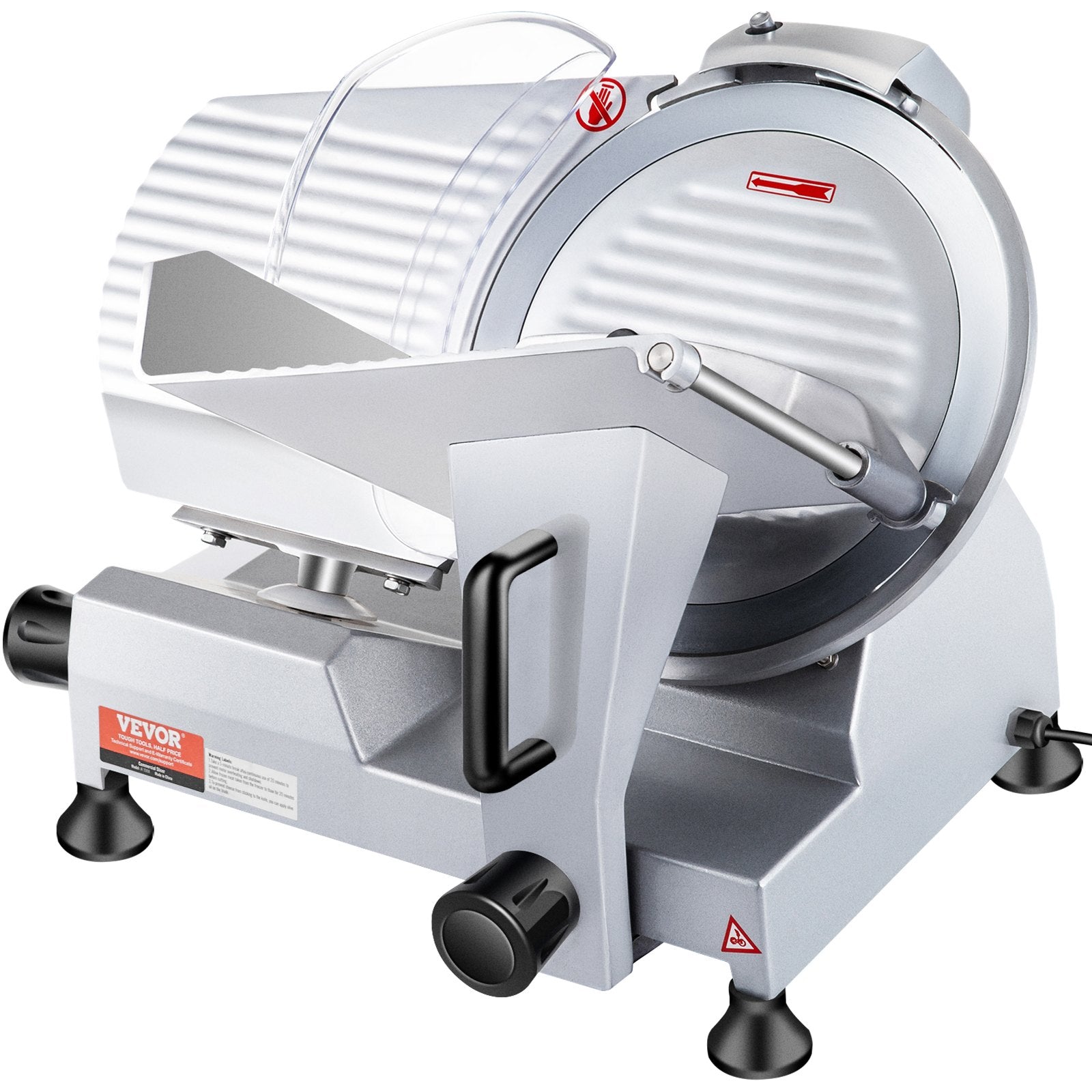 Commercial Meat Slicer, 240W Electric Deli Food Slicer, 10 inch Carbon Steel Blade Electric Food Slicer, V952-SYDRQPJ240W1ZUOPAV3
