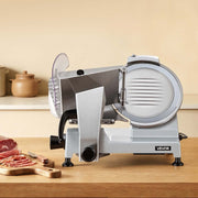 Commercial Meat Slicer, 240W Electric Deli Food Slicer with 250mm Carbon Steel Blade, Built-In Sharpener & V952-SYDRQPJ240WBNE2JB001V3