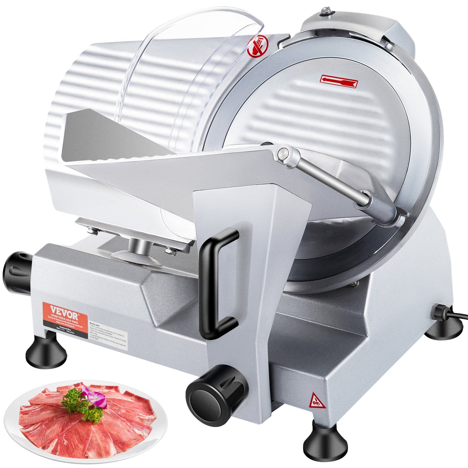 Commercial Meat Slicer, 320W Electric Deli Food Slicer, 12 inch Carbon Steel Blade Electric Food Slicer, V952-SYDRQPJ250W1ZKZOVV3