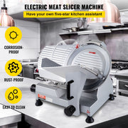 Commercial Meat Slicer, 320W Electric Deli Food Slicer, 12 inch Carbon Steel Blade Electric Food Slicer, V952-SYDRQPJ250W1ZKZOVV3