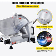 Commercial Meat Slicer, 320W Electric Deli Food Slicer, 12 inch Carbon Steel Blade Electric Food Slicer, V952-SYDRQPJ250W1ZKZOVV3