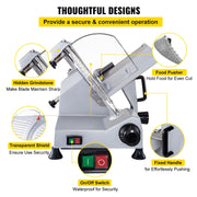 Commercial Meat Slicer, 320W Electric Deli Food Slicer, 12 inch Carbon Steel Blade Electric Food Slicer, V952-SYDRQPJ250W1ZKZOVV3