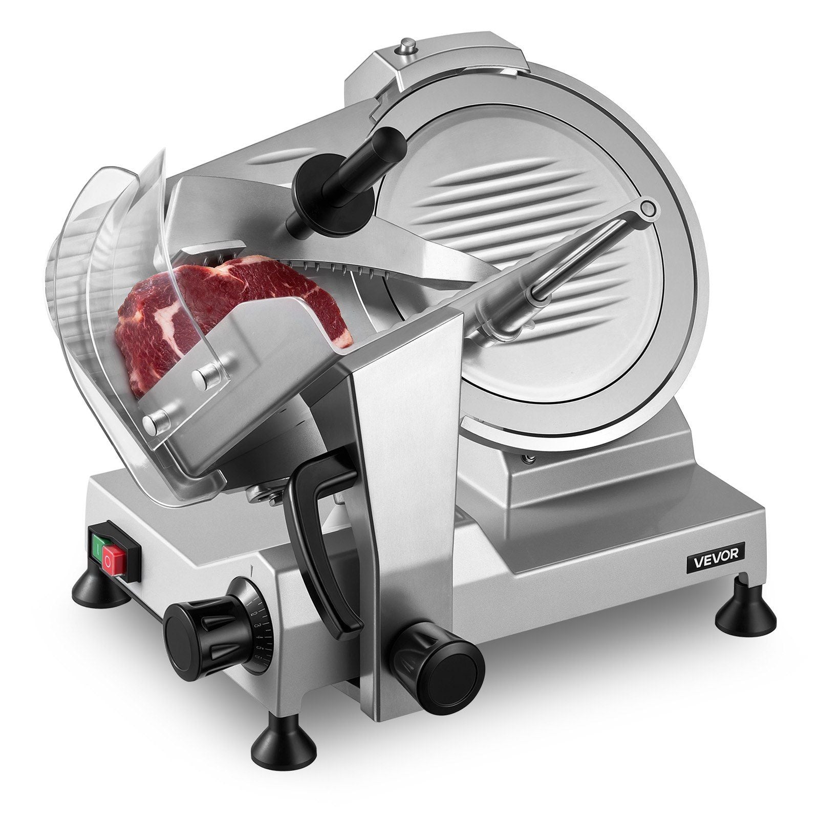 Commercial Meat Slicer, 320W Electric Deli Food Slicer with 300mm Carbon Steel Blade, Built-In Sharpener & V952-SYDRQPJ320WBFUZ7V001V3