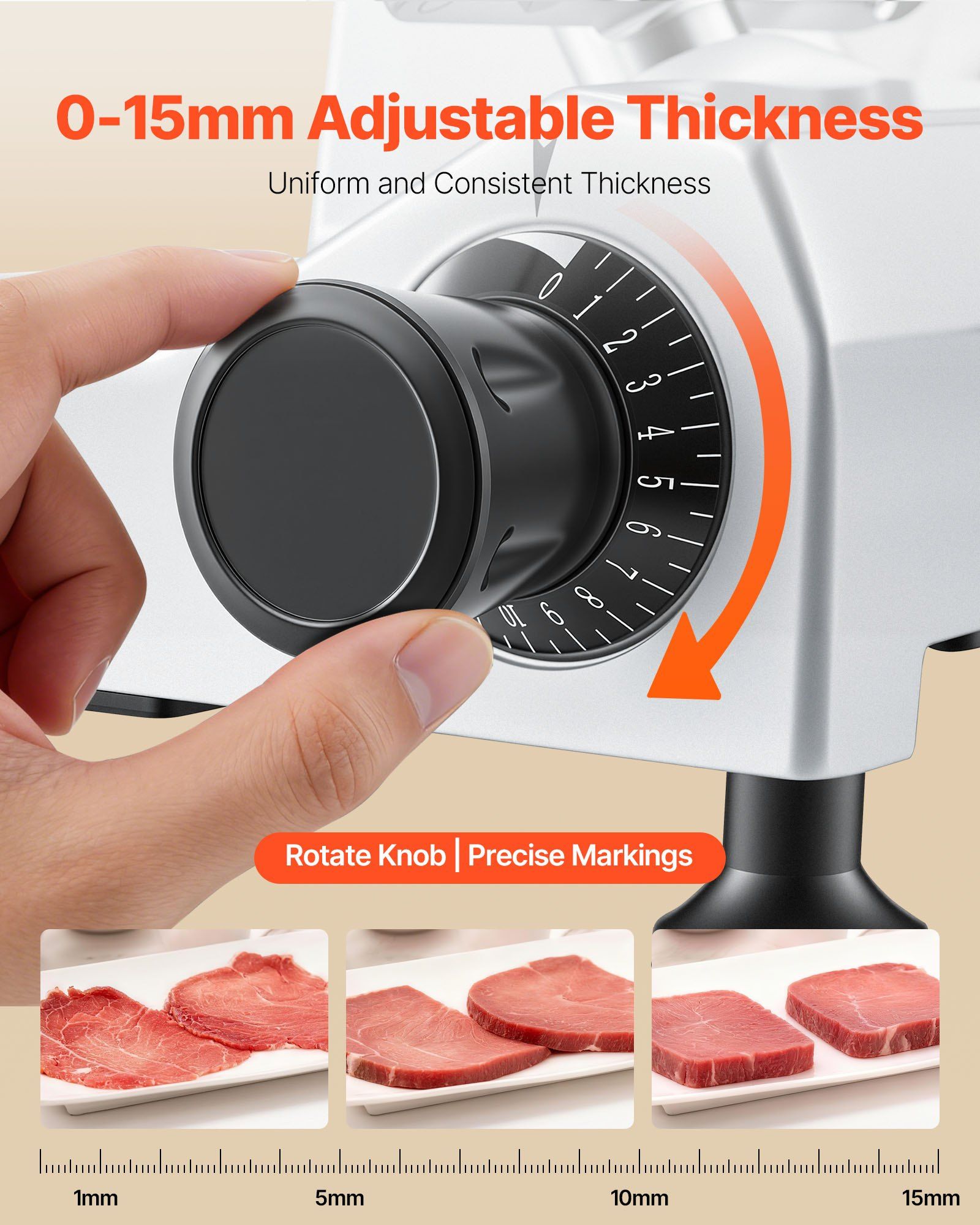 Commercial Meat Slicer, 320W Electric Deli Food Slicer with 300mm Carbon Steel Blade, Built-In Sharpener & V952-SYDRQPJ320WBFUZ7V001V3