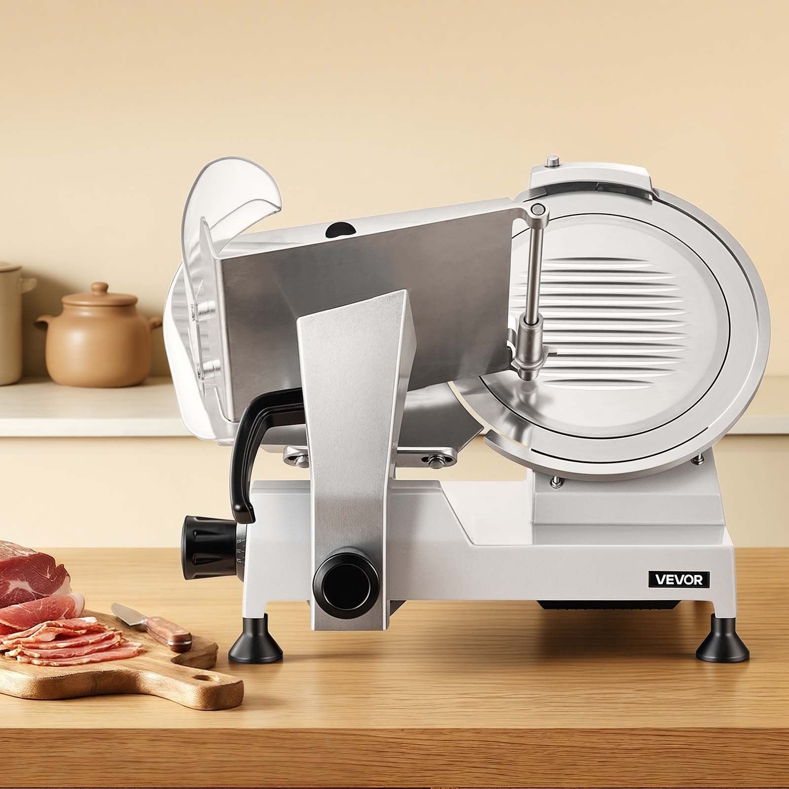 Commercial Meat Slicer, 320W Electric Deli Food Slicer with 300mm Carbon Steel Blade, Built-In Sharpener & V952-SYDRQPJ320WBFUZ7V001V3
