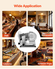 Commercial Meat Slicer, 320W Electric Deli Food Slicer with 300mm Carbon Steel Blade, Built-In Sharpener & V952-SYDRQPJ320WBFUZ7V001V3