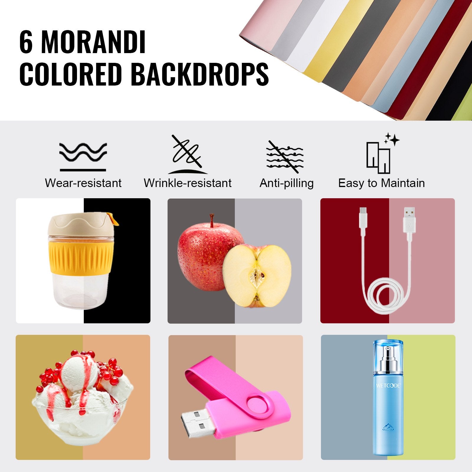 Photo Studio Light Box 3000-5600K 6 Double-Sided Color Backdrops, 31.5 x 31 x 31 cm V952-SYDXNJBH12IN5FUDGV9