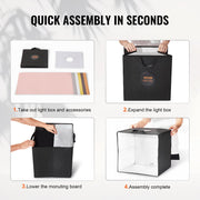 Photo Studio Light Box 3000-5600K 6 Double-Sided Color Backdrops, 31.5 x 31 x 31 cm V952-SYDXNJBH12IN5FUDGV9