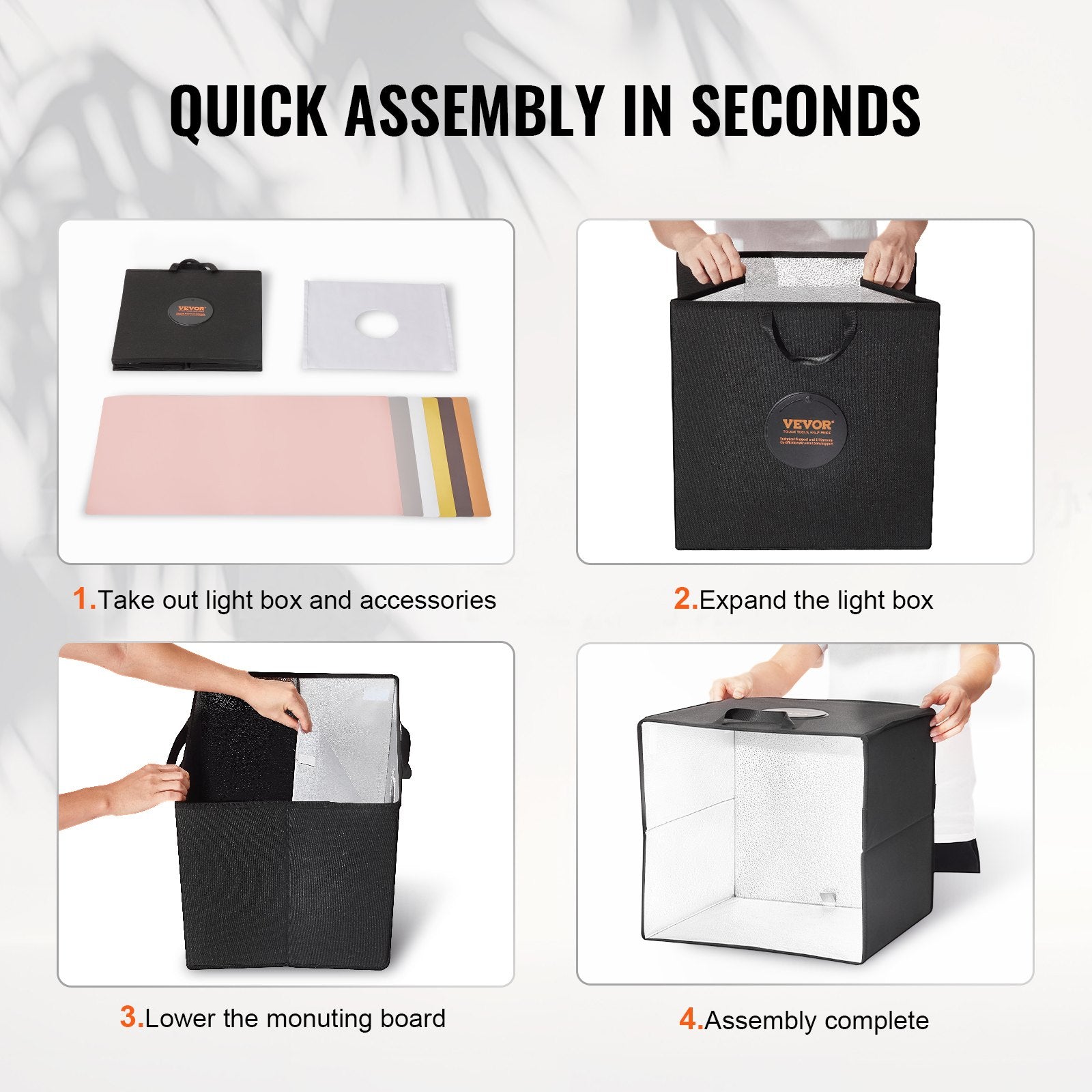 Photo Studio Light Box 3000-5600K 6 Double-Sided Color Backdrops, 31.5 x 31 x 31 cm V952-SYDXNJBH12IN5FUDGV9