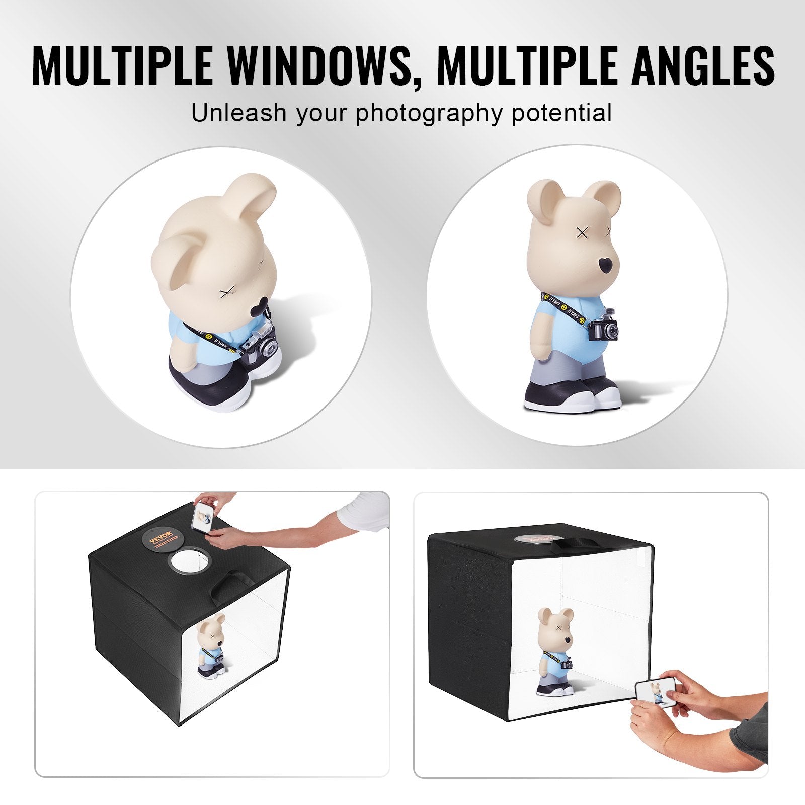 Photo Studio Light Box 3000-5600K 6 Double-Sided Color Backdrops, 41 x 40 x 39 cm V952-SYDXNJBH16ING11SXV9