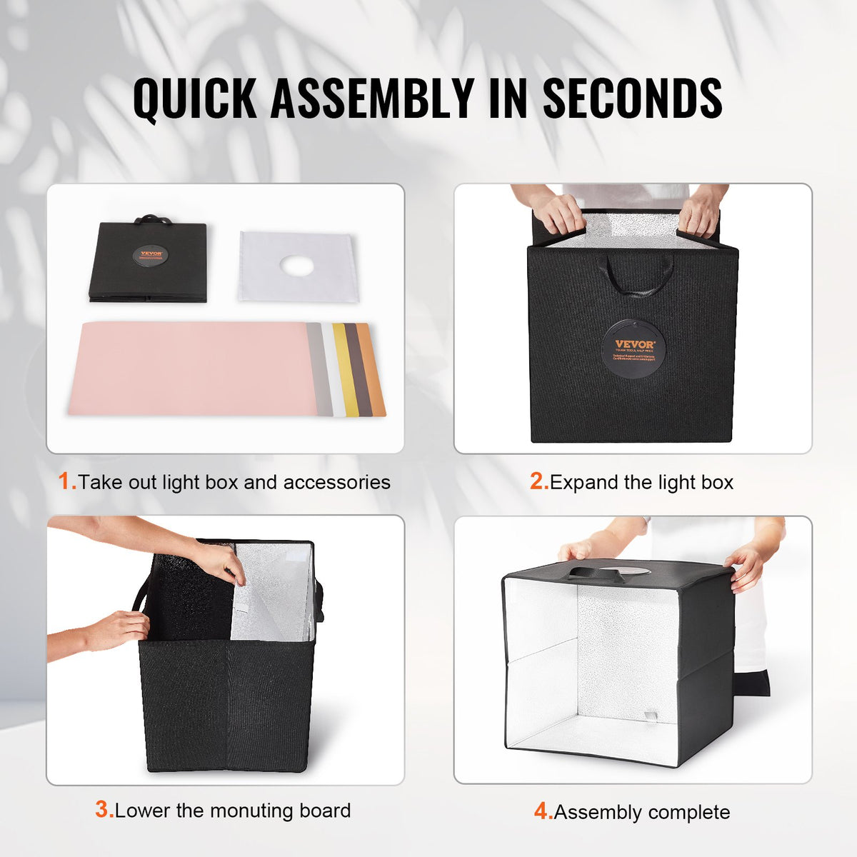 Photo Studio Light Box 3000-5600K 6 Double-Sided Color Backdrops, 41 x 40 x 39 cm V952-SYDXNJBH16ING11SXV9