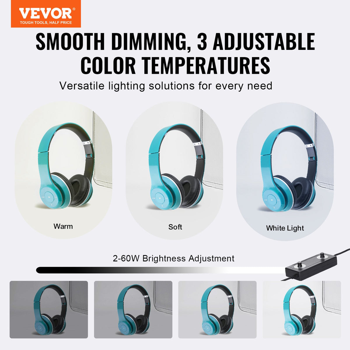 Photo Studio Light Box 3000-5600K Adjustable 3 Color Temperatures, 60 x 59 x 60 cm V952-SYDXNJBH24IN272CMV3