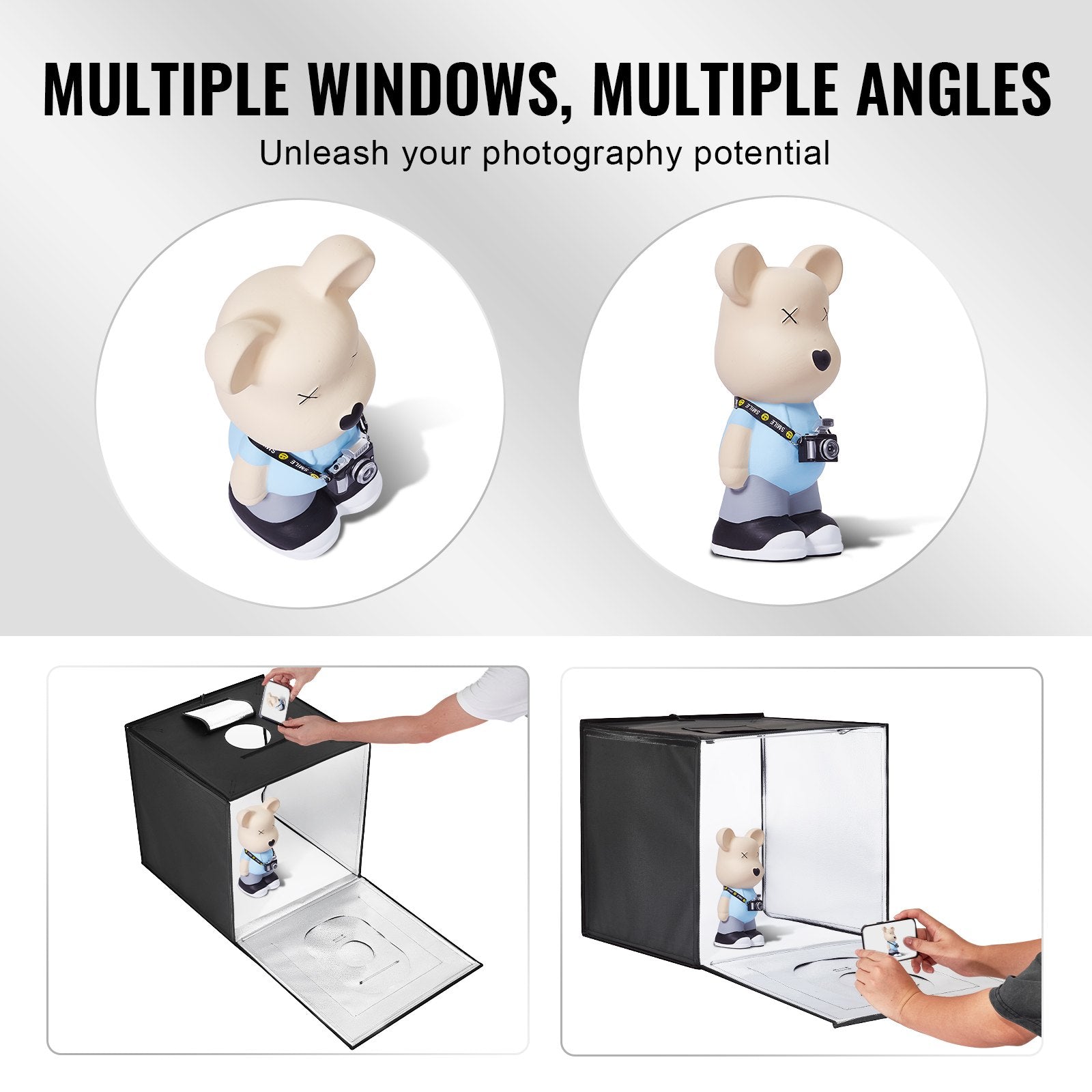 Photo Studio Light Box 3000-5600K Adjustable 3 Color Temperatures, 60 x 59 x 60 cm V952-SYDXNJBH24IN272CMV3