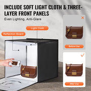 Photo Studio Light Box 3000-5600K Adjustable 3 Color Temperatures, 60 x 59 x 60 cm V952-SYDXNJBH24IN272CMV3