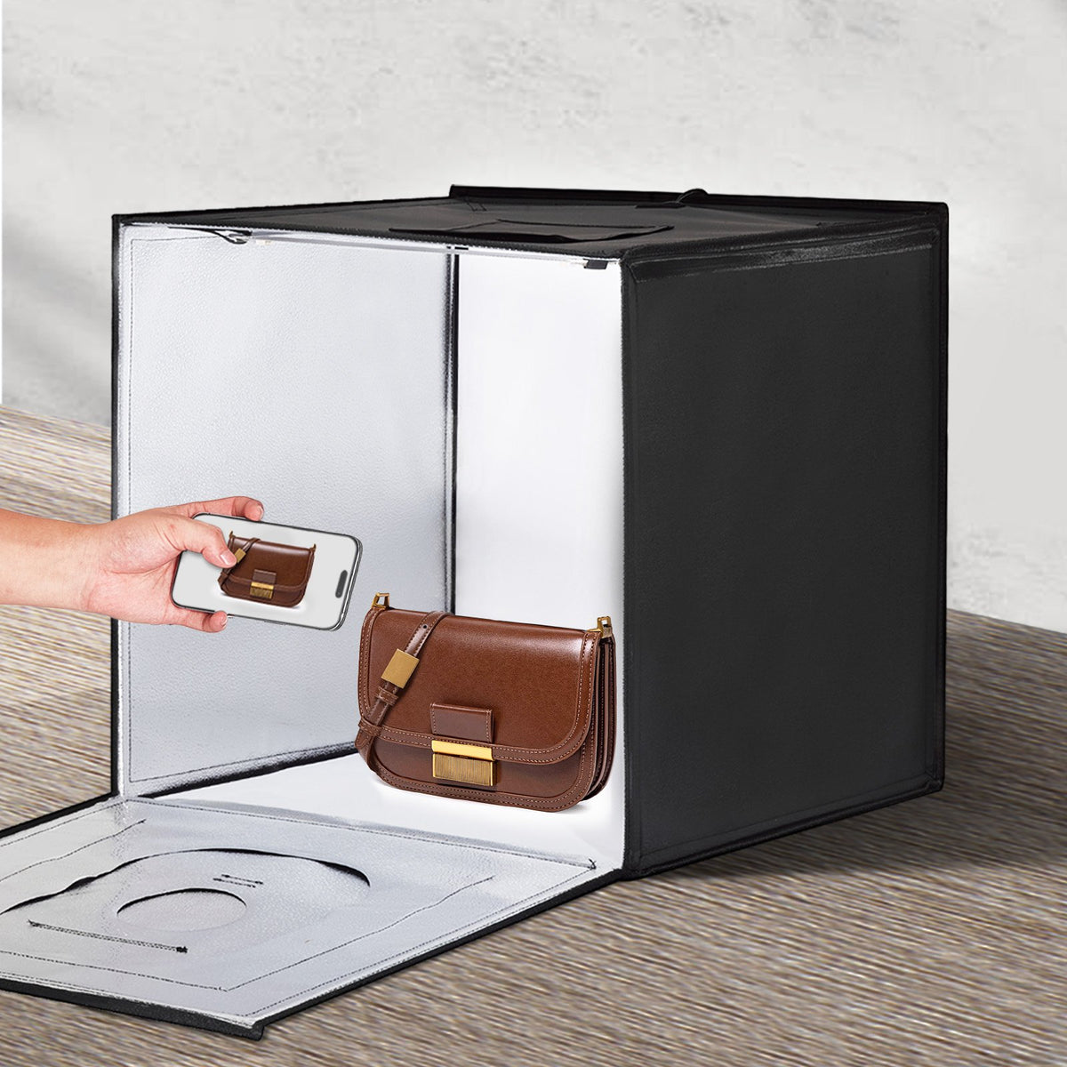 Photo Studio Light Box 3000-5600K Adjustable 3 Color Temperatures, 60 x 59 x 60 cm V952-SYDXNJBH24IN272CMV3