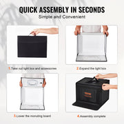 Photo Studio Light Box 3000-5600K Adjustable 3 Color Temperatures,41 x 30 x 30.5cm V952-SYDXNJBH3030P87GWV9