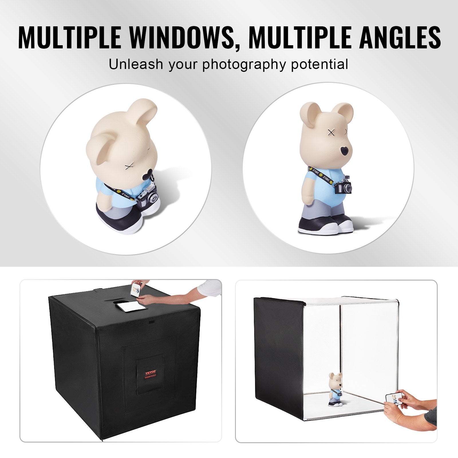 Photo Studio Light Box 5600K with 210 LED Lights Power Adapter, 81.5 x 81.5 x 81.5 cm V952-SYDXNJBH32INLFC4GV3