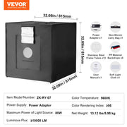 Photo Studio Light Box 5600K with 210 LED Lights Power Adapter, 81.5 x 81.5 x 81.5 cm V952-SYDXNJBH32INLFC4GV3