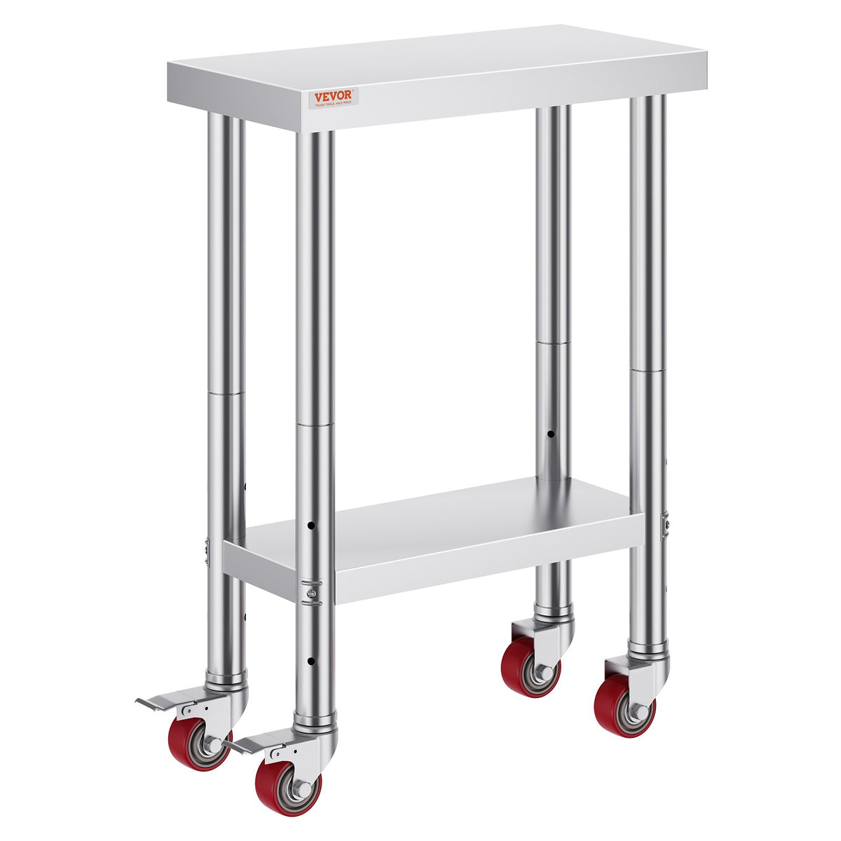 Stainless Steel Work Table with Wheels 24 x 12 x 32 Inch Prep Table with 4 Casters Heavy Duty Work Table for V952-SYGZT12X24INDJL01V0