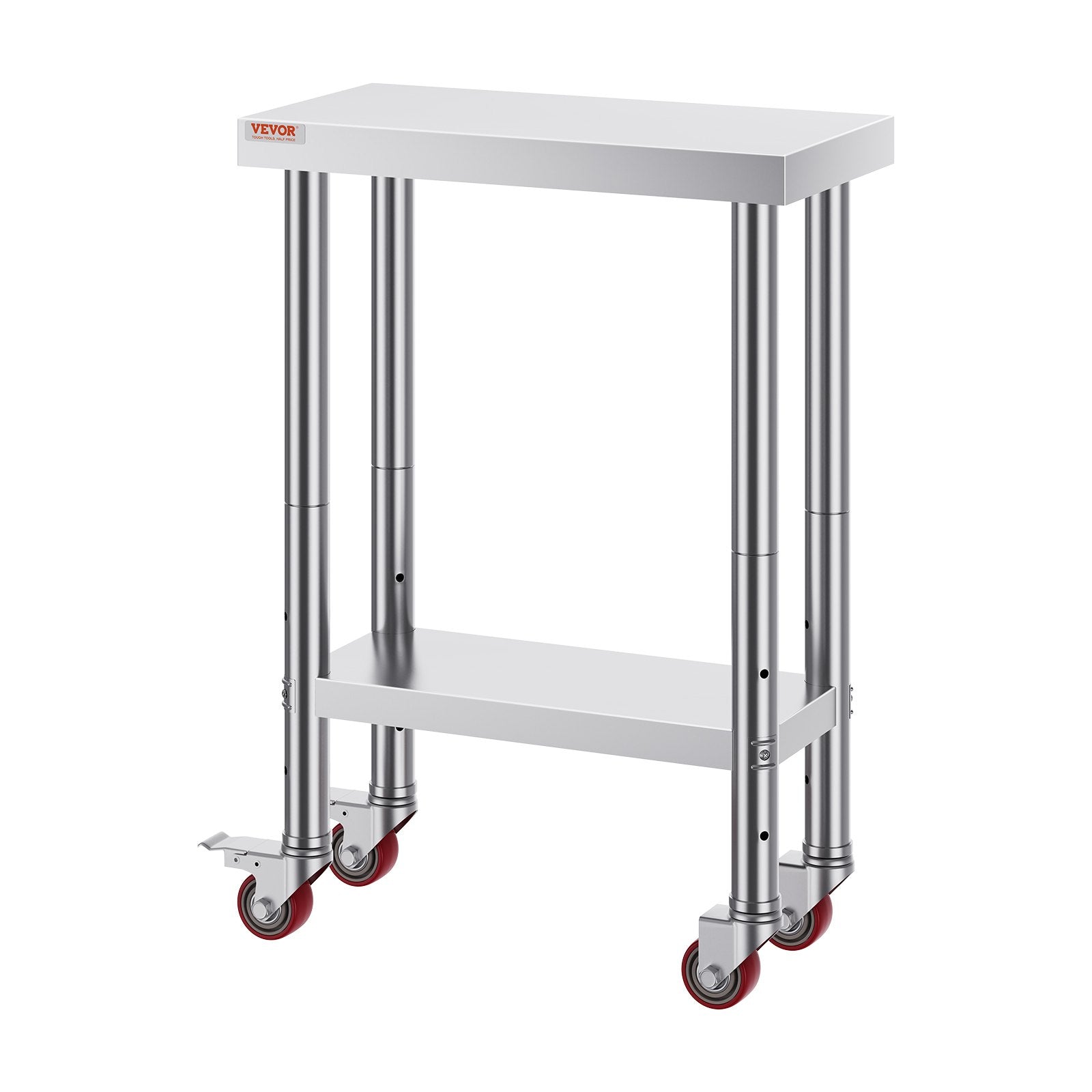 Stainless Steel Work Table with Wheels 24 x 12 x 32 Inch Prep Table with 4 Casters Heavy Duty Work Table for V952-SYGZT12X24INDJL01V0