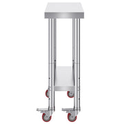 Stainless Steel Work Table with Wheels 24 x 12 x 32 Inch Prep Table with 4 Casters Heavy Duty Work Table for V952-SYGZT12X24INDJL01V0