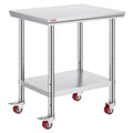 Stainless Steel Work Table with Wheels 24 x 30 Prep Table with casters Heavy Duty Work Table for Commercial V952-SYGZT30X24INDJL01V0