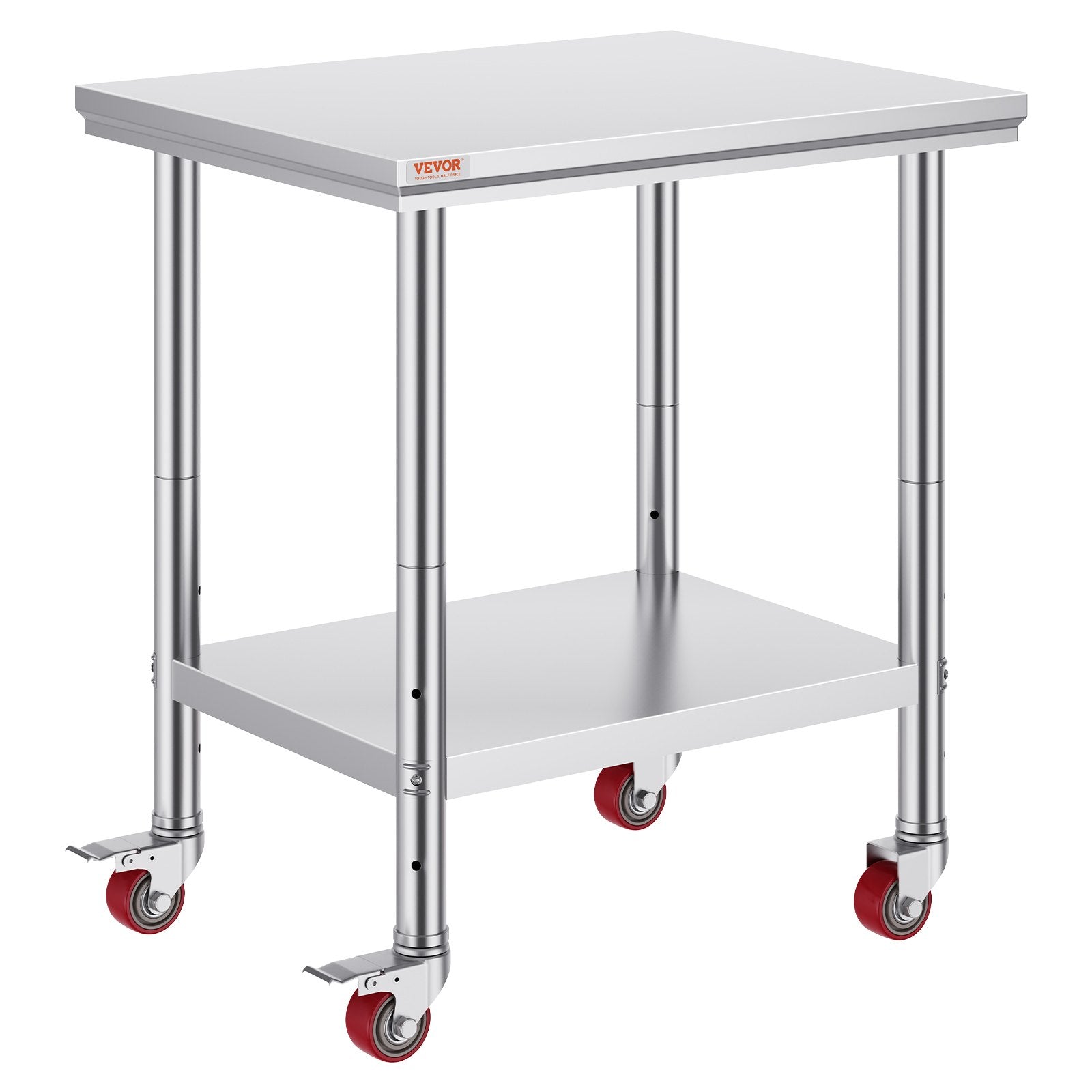Stainless Steel Work Table with Wheels 24 x 30 Prep Table with casters Heavy Duty Work Table for Commercial V952-SYGZT30X24INDJL01V0
