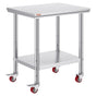 Stainless Steel Work Table with Wheels 24 x 30 Prep Table with casters Heavy Duty Work Table for Commercial V952-SYGZT30X24INDJL01V0