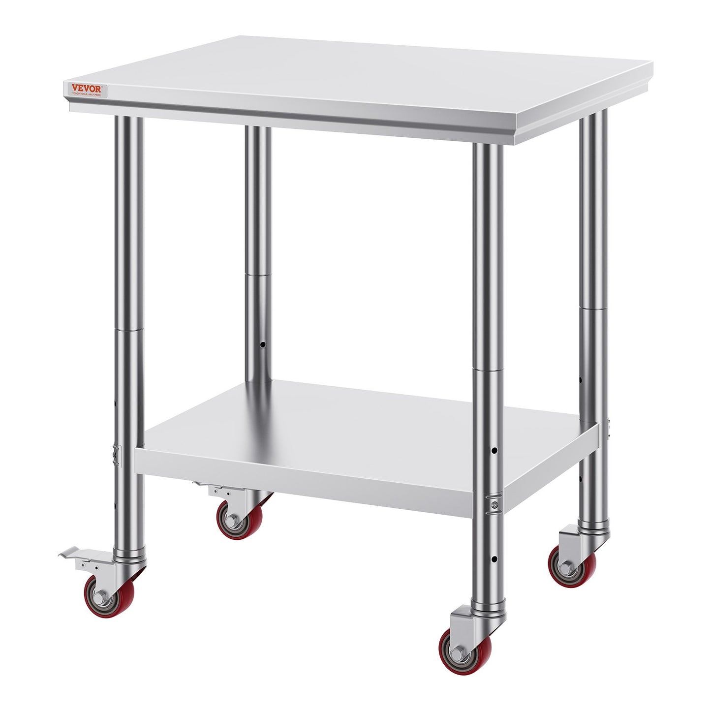 Stainless Steel Work Table with Wheels 24 x 30 Prep Table with casters Heavy Duty Work Table for Commercial V952-SYGZT30X24INDJL01V0