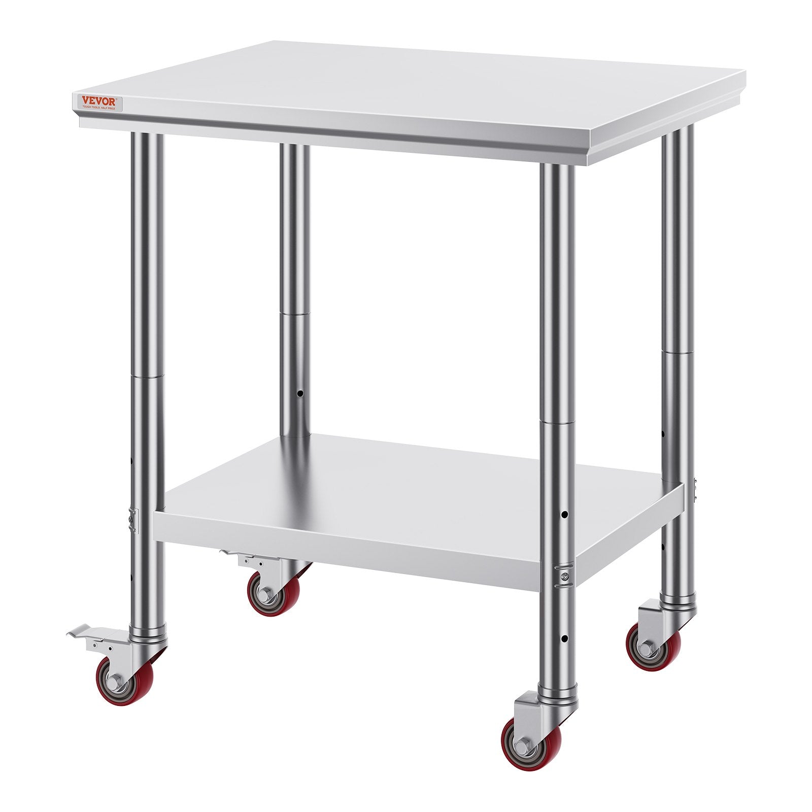 Stainless Steel Work Table with Wheels 24 x 30 Prep Table with casters Heavy Duty Work Table for Commercial V952-SYGZT30X24INDJL01V0