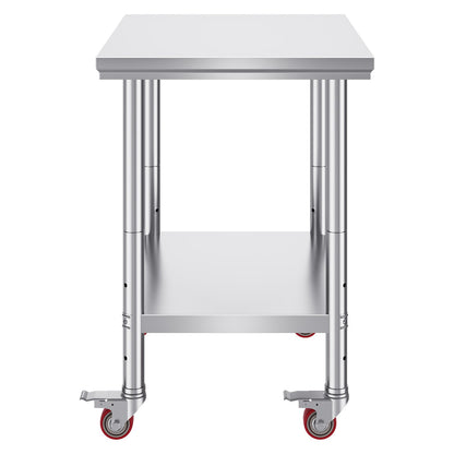 Stainless Steel Work Table with Wheels 24 x 30 Prep Table with casters Heavy Duty Work Table for Commercial V952-SYGZT30X24INDJL01V0