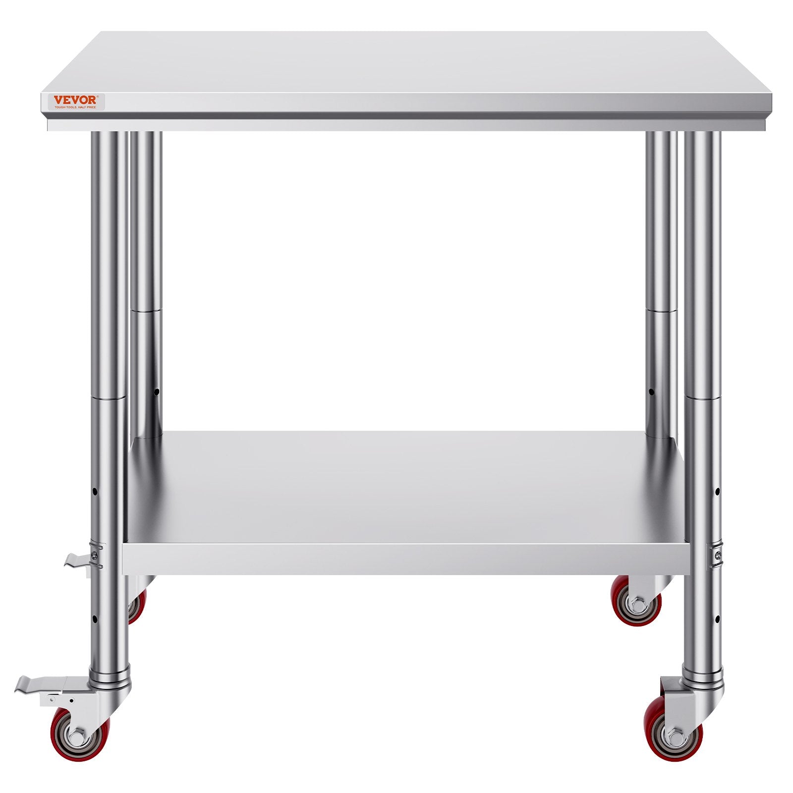 Stainless Steel Work Table 36x24 Inch with 4 Wheels Commercial Food Prep Worktable with Casters Heavy Duty V952-SYGZT36X24INDJL01V0