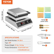 Mini Dutch Pancake Maker, 25PCS 43mm Diameter Dorayaki Baker Machine, 1700W Commercial Electric Poffertjes V952-SYJBJDP25KF07JF6PV3