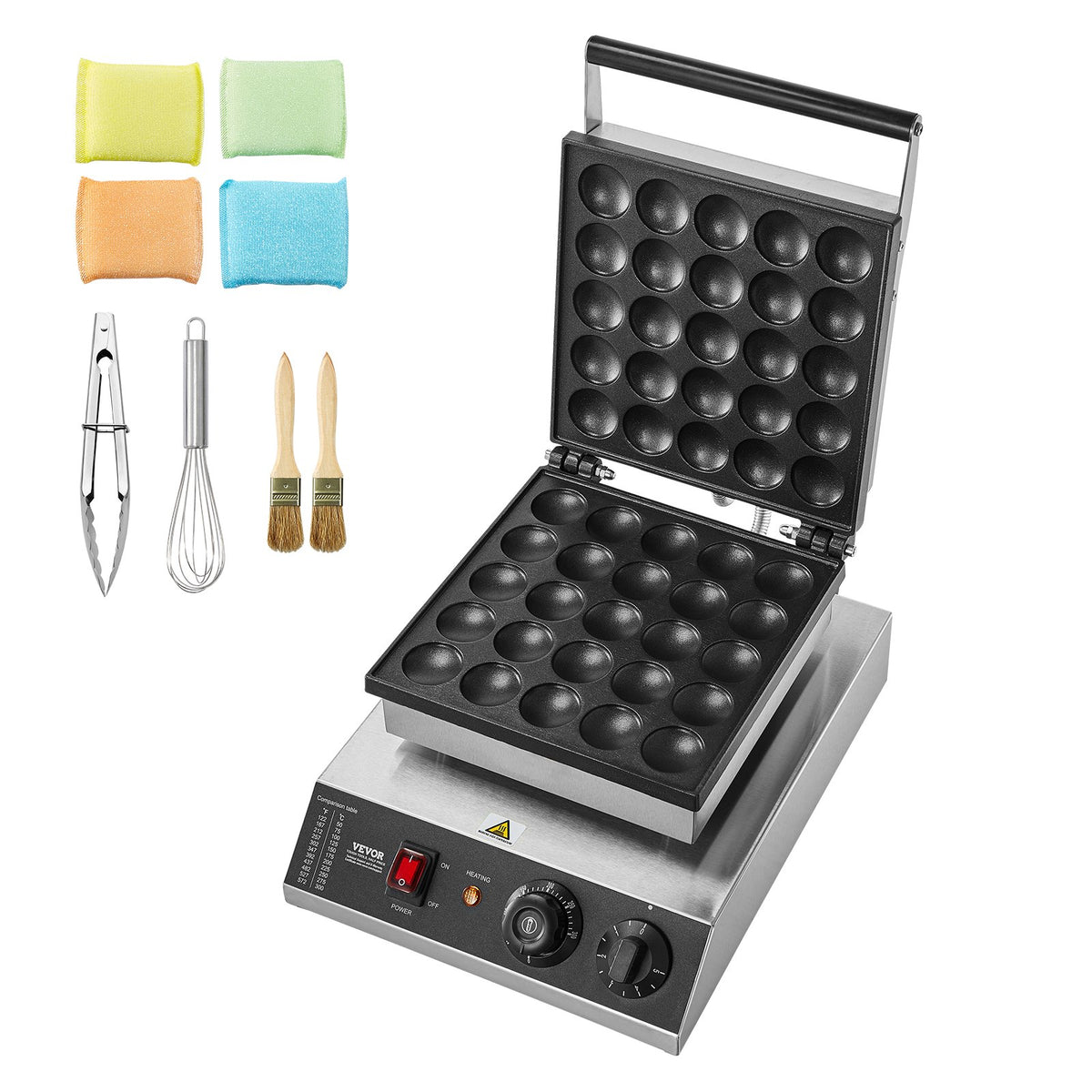 Mini Dutch Pancake Maker, 25PCS 43mm Diameter Dorayaki Baker Machine, 1700W Commercial Electric Poffertjes V952-SYJBJDP25KF07JF6PV3