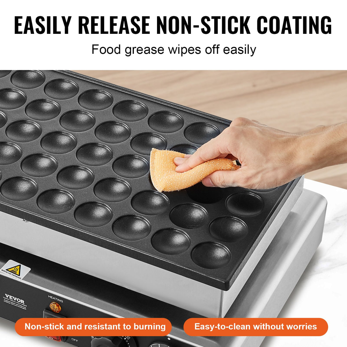 Mini Dutch Pancake Maker, 50PCS 43mm Diameter Dorayaki Baker Machine, 1700W Commercial Electric Poffertjes V952-SYJBJDP50KF0N6CCCV3
