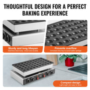 Mini Dutch Pancake Maker, 50PCS 43mm Diameter Dorayaki Baker Machine, 1700W Commercial Electric Poffertjes V952-SYJBJDP50KF0N6CCCV3